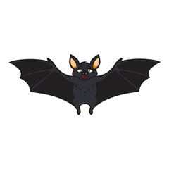 Happy cartoon bat for Halloween.Vector illustration,isolated.