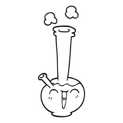 line drawing cartoon bong