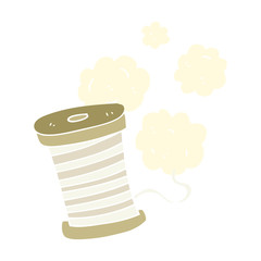 flat color illustration of a cartoon yarn