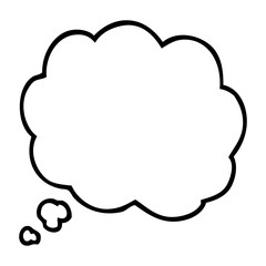 line drawing cartoon thought bubble