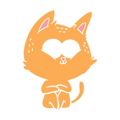 flat color style cartoon cat