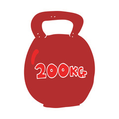 flat color illustration of a cartoon 20kg kettle bell