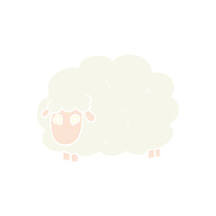 flat color illustration of a cartoon farting sheep