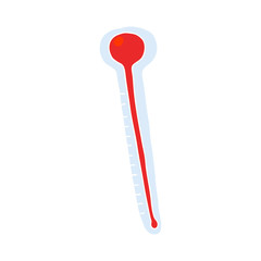 flat color illustration of a cartoon thermometer