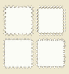 Set of 4 very simple square frames with fully editable stroke width
