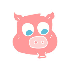 flat color illustration of a cartoon pig