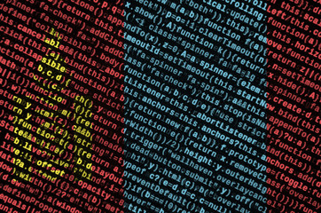 Mongolia flag  is depicted on the screen with the program code. The concept of modern technology and site development