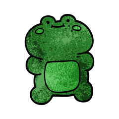 funny cartoon doodle frog