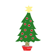 cartoon doodle christmas tree