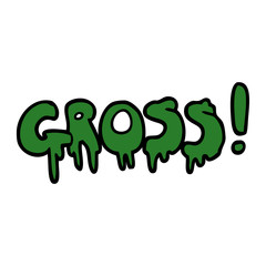 cartoon doodle word gross