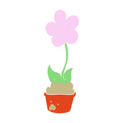 cute flat color style cartoon flower