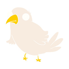 flat color style cartoon bird