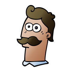 cartoon doodle man with moustache