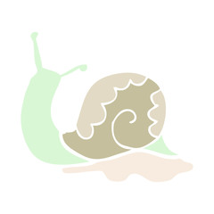 flat color style cartoon snail