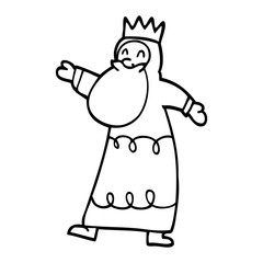 line drawing cartoon wise king