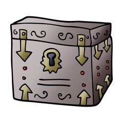 cartoon doodle magical chest
