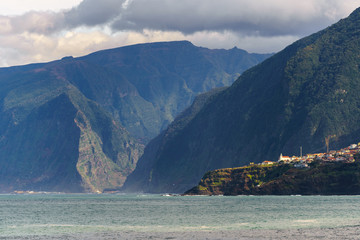 Seixal and São Vicente on the middle of the mountain landscape in Madeira