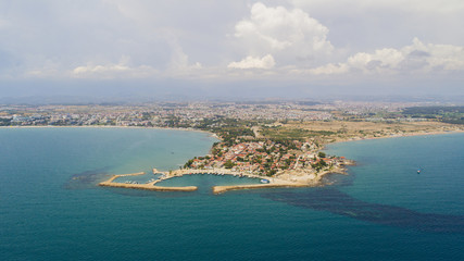 Aerial view of Side city in Antalya Turkey