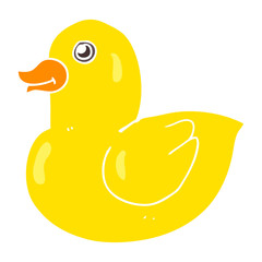 flat color illustration of a cartoon rubber duck