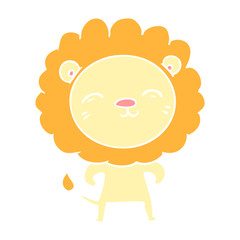 flat color style cartoon lion