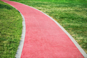 A red soft jogging track