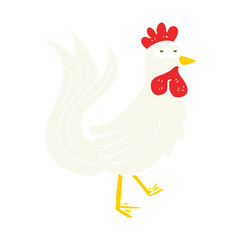 flat color illustration of a cartoon cock