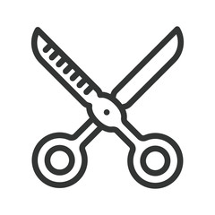 Barber Scissors Minimal Color Flat Line Stroke Icon Pictogram