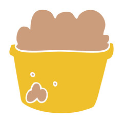 flat color style cartoon plant pot of earth