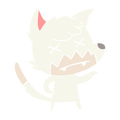 flat color style cartoon dead fox