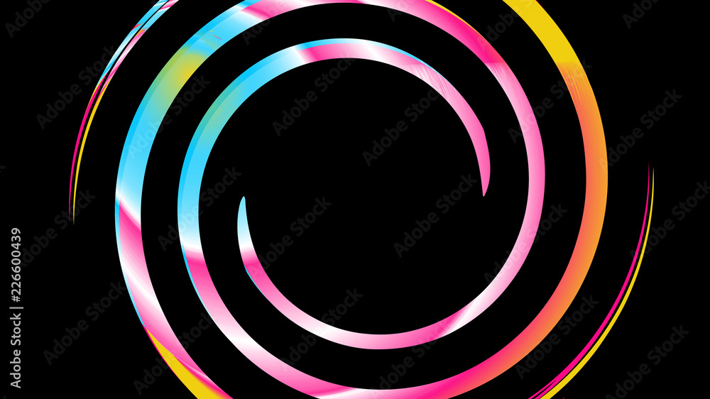 Poster abstract rounded twisted abstract circular cosmic rainbow striped magical unusual gradient texture f