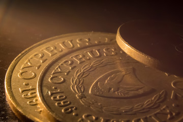 Pile of cyprus coins