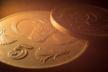 Pile of cyprus coins