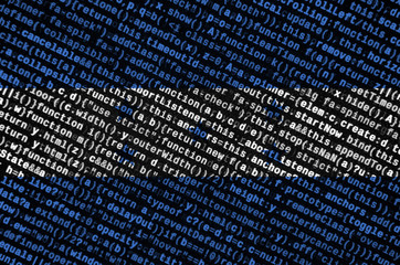 Honduras flag  is depicted on the screen with the program code. The concept of modern technology...