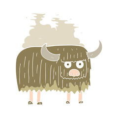 flat color illustration of a cartoon smelly cow