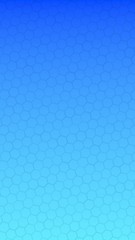 Translucent honeycomb on a gradient blue sky background. Perspective view on polygon look like honeycomb. Isometric geometry. Vertical image orientation. 3D illustration