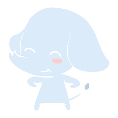 cute flat color style cartoon elephant