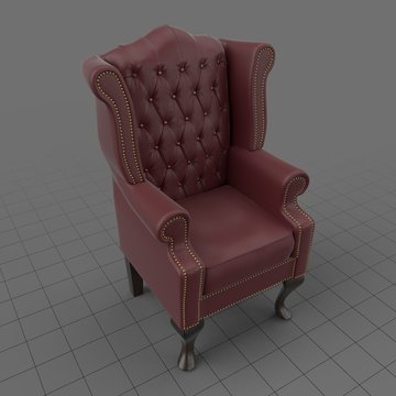 Tufted wing chair 4
