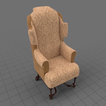 Ornate wing chair