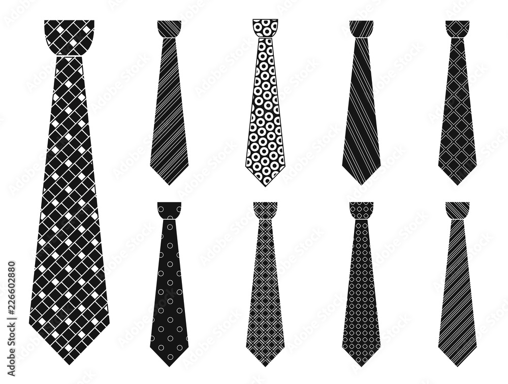 Poster elegant tie icon set. simple set of elegant tie vector icons for web design isolated on white backgr