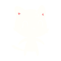 flat color style cartoon happy cat