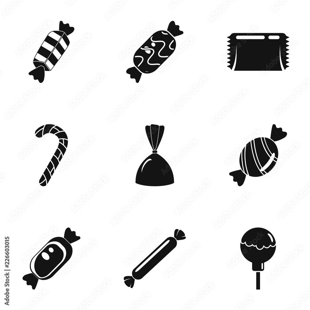 Poster candy icon set. simple set of 9 candy vector icons for web design on white background
