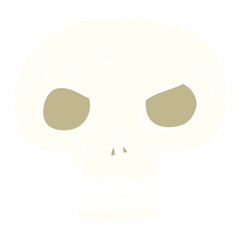 flat color illustration of a cartoon skull