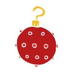 cartoon doodle red bauble