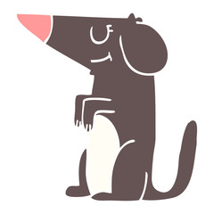 cartoon doodle well behaved dog