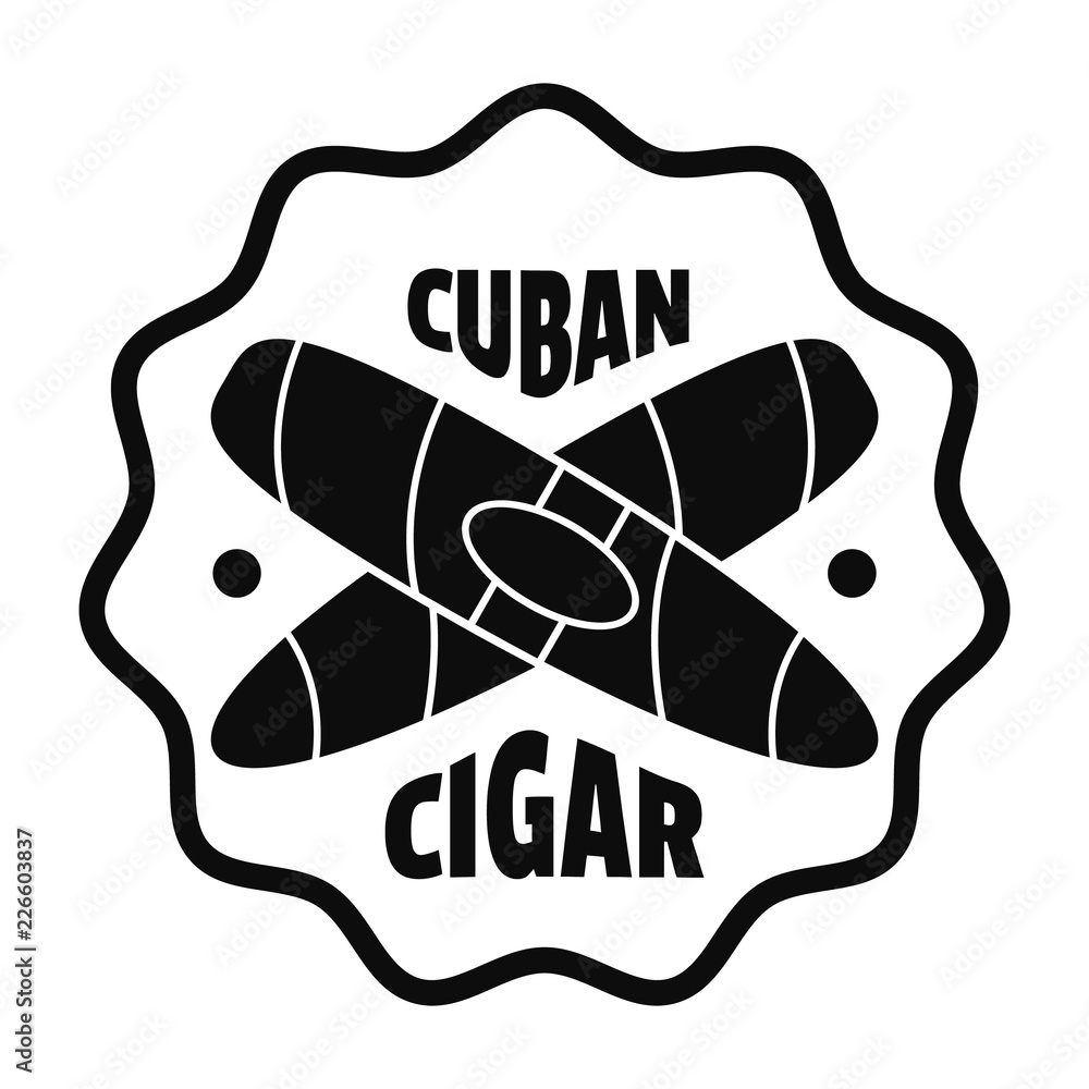 Wall mural cuban cigar logo. simple illustration of cuban cigar vector logo for web design isolated on white ba