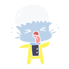 weird flat color style cartoon alien