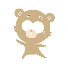 Fototapeta premium anxious bear flat color style cartoon
