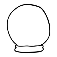 line drawing cartoon crystal ball