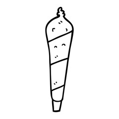 line drawing cartoon marijuana joint
