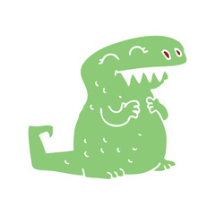 flat color style cartoon dinosaur